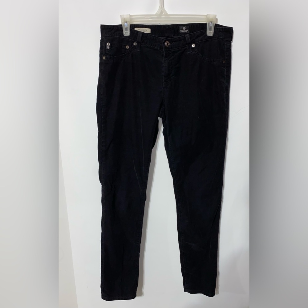 Womens AG Adriano Goldschmeid size 31 black micro corduroy skinny pants